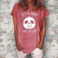 Cute As Panda Twice As Lazy Funny Bear Lovers Activists Women's Loosen Crew Neck Short Sleeve T-Shirt Watermelon