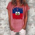 Haiti Flag Vintage Men Women Kids Haiti Women's Loosen Crew Neck Short Sleeve T-Shirt Watermelon