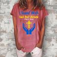 I Stand With God And Ukraine Christian Cross Faith Christ Women's Loosen Crew Neck Short Sleeve T-Shirt Watermelon