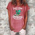 Just A Girl Who Loves Dragons And Books Reading Dragon Women's Loosen Crew Neck Short Sleeve T-Shirt Watermelon