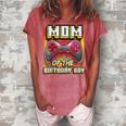 Mom Of The Birthday Boy Matching Video Gamer Birthday Party Women's Loosen Crew Neck Short Sleeve T-Shirt Watermelon