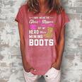 My Hero Wears Mining Boots Coal Miner Gift Wife Women's Loosen Crew Neck Short Sleeve T-Shirt Watermelon