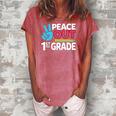 Peace Out 1St Grade Last Day Of School Teacher Girl Boy Women's Loosen Crew Neck Short Sleeve T-Shirt Watermelon