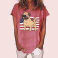 Pug Dad & Mom American Flag 4Th Of July Usa Funny Pug Lover Women's Loosen Crew Neck Short Sleeve T-Shirt Watermelon
