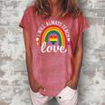 Teacher Ally Lgbt Teaching Love Rainbow Pride Month V2 Women's Loosen Crew Neck Short Sleeve T-Shirt Watermelon