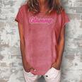 Womens Gift For A Proud Glammy Or Grandma Pink Typography Women's Loosen Crew Neck Short Sleeve T-Shirt Watermelon