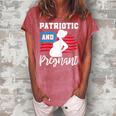 Womens Patriotic And Pregnant Baby Reveal 4Th Of July Pregnancy Women's Loosen Crew Neck Short Sleeve T-Shirt Watermelon