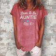 Womens Soon To Be Auntie Est2022 Pregnancy Announcement Gift Women's Loosen Crew Neck Short Sleeve T-Shirt Watermelon