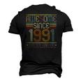 31St Birthday Vintage Tee 31 Years Old Awesome Since 1991 Birthday Party Men's 3D T-Shirt Back Print Black