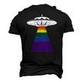 Alien Abduction Gay Pride Lgbtq Gaylien Ufo Proud Ally Men's 3D T-Shirt Back Print Black