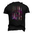 American Flag Breast Cancer Awareness Support Tie Dye Men's 3D T-Shirt Back Print Black