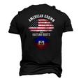 American Grown With Haitian Roots Usa Haiti Flag Men's 3D T-Shirt Back Print Black