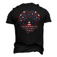 American Tree 4Th Of July Usa Flag Hearts Roots Patriotic Men's 3D T-Shirt Back Print Black