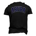 Aruba Varsity Style Navy Blue Text Men's 3D T-Shirt Back Print Black