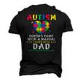 Mens Autism Doesnt Come With Manual Dad Autism Awareness Puzzle Men's 3D T-Shirt Back Print Black
