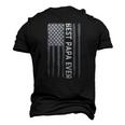 Best Papa Ever Vintage American Flag 4Th Of July Patriotic Men's 3D T-Shirt Back Print Black