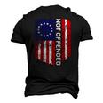 Betsy Ross Flag 1776 Not Offended Vintage American Flag Usa Men's 3D T-Shirt Back Print Black