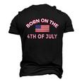 Born On The 4Th Of July Independence Day Men's 3D Print Graphic Crewneck Short Sleeve T-shirt Black