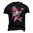 Dabbing Unicorn 4Th Of July Independence Day Men's 3D Print Graphic Crewneck Short Sleeve T-shirt Black
