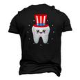 Dental Tooth Uncle Sam Hat 4Th Of July Usa Flag Dentist Men's 3D T-Shirt Back Print Black