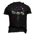 Faith Hope Love 4Th July Daisy Flowers Butterflies Us Flag Men's 3D T-Shirt Back Print Black
