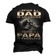 Father Grandpa Being A Dad Is An Honor Being A Papa Is Priceless Grandpa 45 Family Dad Men's 3D Print Graphic Crewneck Short Sleeve T-shirt Black