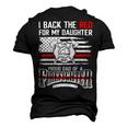 Father Grandpa I Back The Red For My Daughter Proud Firefighter Dad 186 Family Dad Men's 3D Print Graphic Crewneck Short Sleeve T-shirt Black