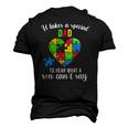 Fun Heart Puzzle S Dad Autism Awareness Support Men's 3D T-Shirt Back Print Black