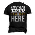 Have No Fear Lykins Is Here Name Men's 3D Print Graphic Crewneck Short Sleeve T-shirt Black