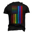 Lgbtq American Flag Pride Rainbow Gay Lesbian Bi Transgender Men's 3D T-Shirt Back Print Black