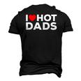 I Love Hot Dads Red Heart Men's 3D T-Shirt Back Print Black