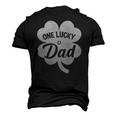Mens One Lucky Dad Shamrock Four Leaf Clover St Patricks Day Men's 3D T-Shirt Back Print Black