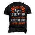 Open Your Eyes Look Within Are You Satisfied With The Life Youre Living Papa T-Shirt Fathers Day Gift Men's 3D Print Graphic Crewneck Short Sleeve T-shirt Black