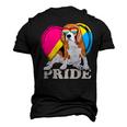 Pansexual Beagle Rainbow Heart Pride Lgbt Dog Lover 56 Beagle Dog Men's 3D T-shirt Back Print Black