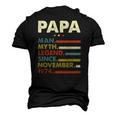 Mens Papa Man Myth Legend Since November 1974 47Th Birthday Vintage Men's 3D T-Shirt Back Print Black