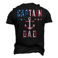 Patriotic Captain Dad American Flag Boat Owner 4Th Of July V2 Men's 3D T-shirt Back Print Black