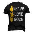 Peace Love Rock V3 Men's 3D Print Graphic Crewneck Short Sleeve T-shirt Black