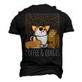 Pembroke Welsh Corgi Dog Coffee Lover Caffeine Corgi Mom Dad V4 Men's 3D Print Graphic Crewneck Short Sleeve T-shirt Black