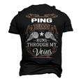 Ping Name Ping Blood Runs Through My Veins Men's 3D T-shirt Back Print Black