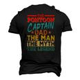 The Pontoon Captain Dad The Man Myth Happy Fathers Day Men's 3D T-Shirt Back Print Black