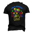 Proud Autism Dad Awareness Father Day Autistic Son Daughter Men's 3D T-Shirt Back Print Black