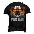 Pug Dog Dad Retro Style Apparel For Men Kids Men's 3D T-shirt Back Print Black