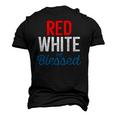 Red White And Blessed Independence Day 4Th Of July Patriotic Men's 3D T-Shirt Back Print Black