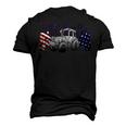 Red White Blue Tractor Usa Flag 4Th Of July Patriot Farmer Men's 3D T-shirt Back Print Black