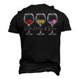 Red Wine & Blue 4Th Of July Wine Red White Blue Merica Usa Men's 3D T-Shirt Back Print Black
