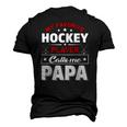 Retro My Favorite Hockey Player Calls Me Papa Fathers Day Men's 3D T-Shirt Back Print Black