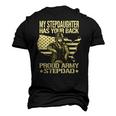 Mens My Stepdaughter Has Your Back Proud Army Stepdad Dad Men's 3D T-Shirt Back Print Black