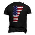 Vermont Map State American Flag 4Th Of July Pride Tee Men's 3D T-Shirt Back Print Black
