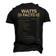 Watts Name Watts Facts Men's 3D T-shirt Back Print Black