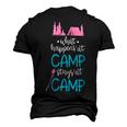 What Happens At Camp Stays At Camp Shirt Kids Camping Pink Men's 3D Print Graphic Crewneck Short Sleeve T-shirt Black